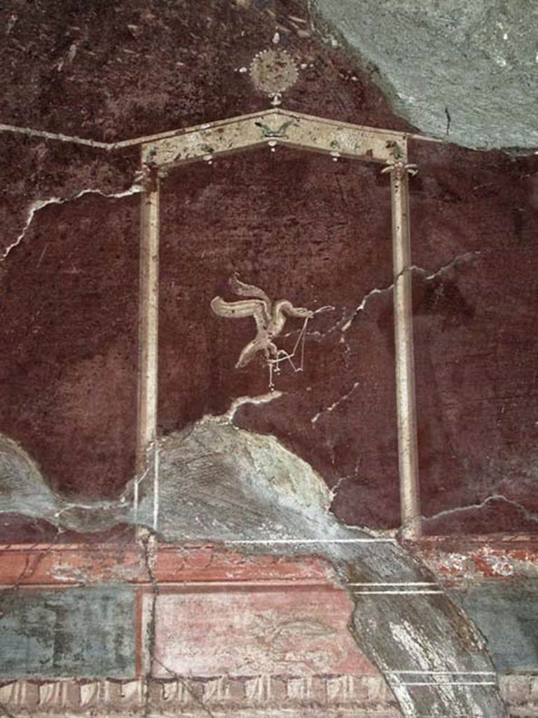 V.5, Herculaneum. September 2003. Room 8, detail of painting from east side of north wall.
Photo courtesy of Nicolas Monteix.